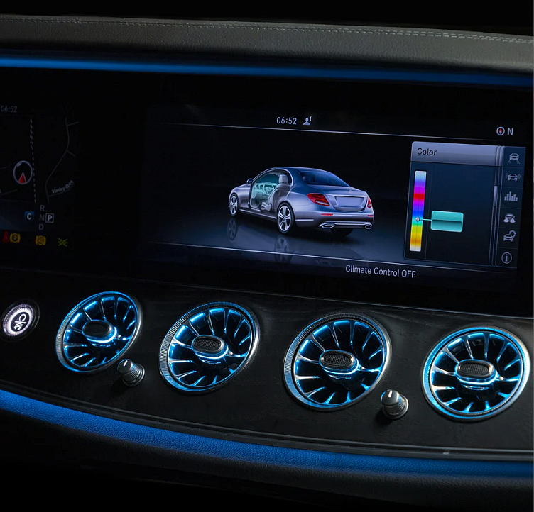 Ambientní osvětlení předních ventilátorů - W213